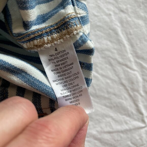 Ana A New Approach Womens Size 4 Blue & White Striped High-Waisted Shorts With B - Picture 5 of 9